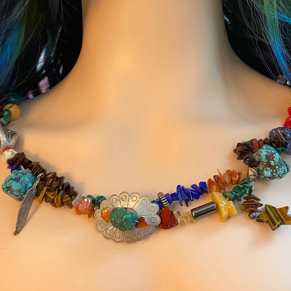 Artisan fetish genuine stone sterling necklace - Picture 8 of 8